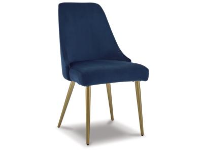 Wynora Dining Side Chair in Blue/Gold Finish - D292-01