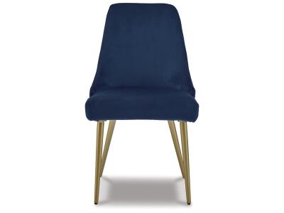 Wynora Dining Side Chair in Blue/Gold Finish - D292-01