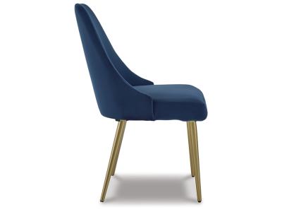 Wynora Dining Side Chair in Blue/Gold Finish - D292-01