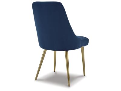 Wynora Dining Side Chair in Blue/Gold Finish - D292-01