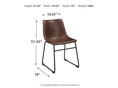 Centiar Dining Side Chair in Brown - D372-01