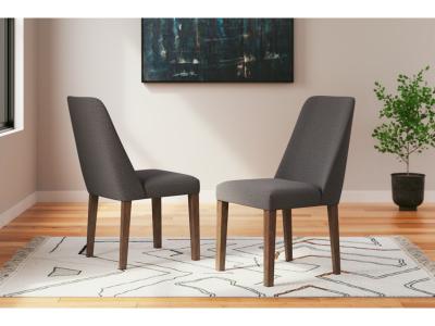 Lyncott Dining Side Chair Charcoal/Brown - D615-02