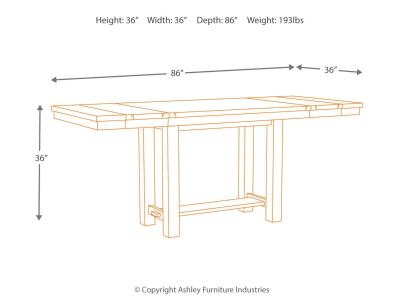 Moriville Counter Height Extendable Dining Table - D631-32