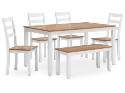 Gesthaven 6 Piece Dining Set in Natural/White - D398-325