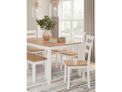 Gesthaven 6 Piece Dining Set in Natural/White - D398-325