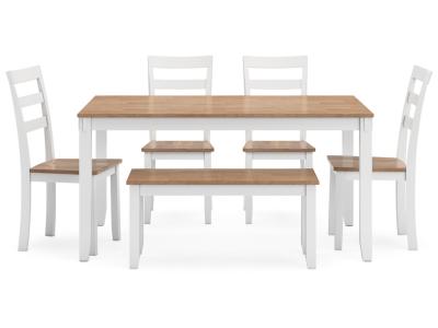 Gesthaven 6 Piece Dining Set in Natural/White - D398-325