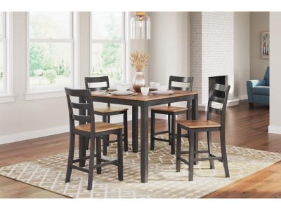 Gesthaven 5 Piece Counter Dining Set in Natural/Brown - D396-223