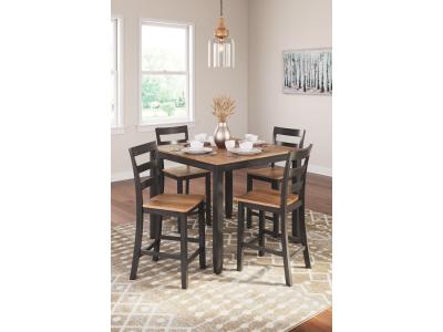 Gesthaven 5 Piece Counter Dining Set in Natural/Brown - D396-223