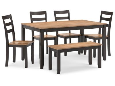 Gesthaven 6 Piece Dining Set in Natural/Brown - D396-325