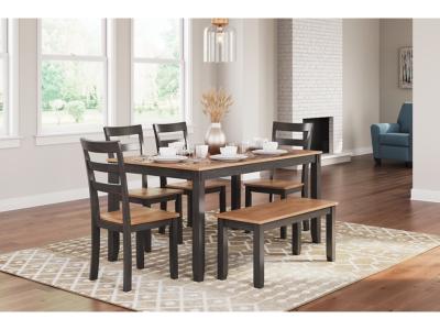 Gesthaven 6 Piece Dining Set in Natural/Brown - D396-325