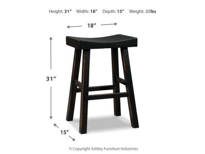 Tall Stool (2/CN)/Glosco/Black D548-530