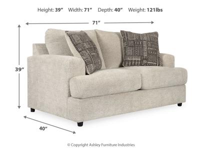 Soletren Stationary Fabric Loveseat Stone - 9510435 