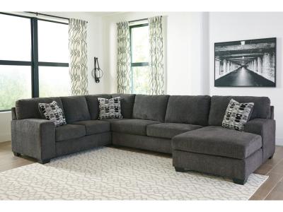 Ballinasloe 3 Piece RAF Sectional in Smoke - 80703S2