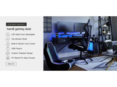 Gaming Desk/Barolli/Gunmetal H700-28