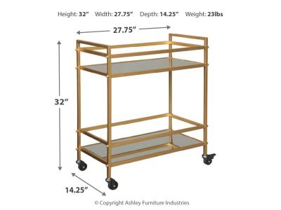 Bar Cart/Kailman/Gold Finish A4000095