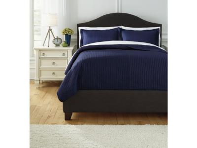 King Coverlet Set/Raleda/Navy Q497003K