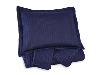 King Coverlet Set/Raleda/Navy Q497003K