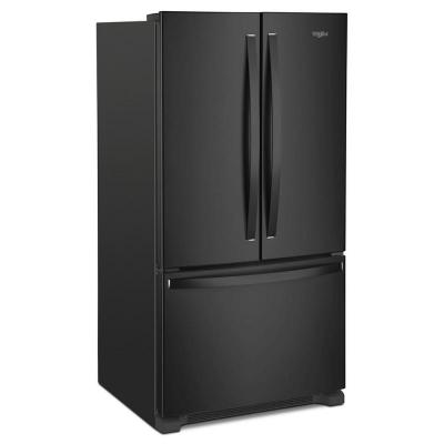 36" Whirlpool 20 Cu. Ft. French Door Bottom Mount Counter Depth Refrigerator in Black - WRFC2036RB