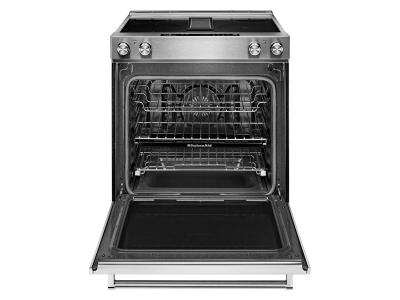 30" KitchenAid 6.4 Cu. Ft. 4-Element Electric Downdraft Front Control Range - KSEG950ESS