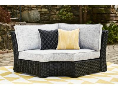 Signature Design by Ashley® Beachcroft Outdoor Curved Corner Chair with Cushion - P792-851