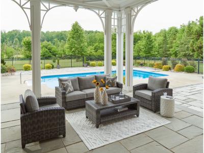 Signature Design by Ashley® Oasis Court Outdoor Sofa/Chairs/Table Set (Set of 4) - P335-081