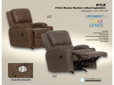 Catnapper Kyle Rocker Fabric Recliner - 4103-2-1429-89