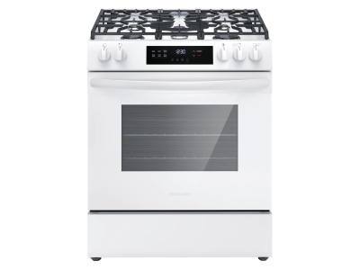 30" Frigidaire Front Control Freestanding Gas Range in White - FCFG3062AW