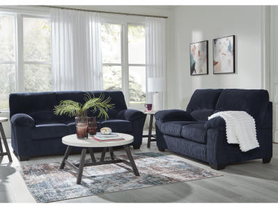 Signature Design by Ashley SimpleJoy Loveseat in Navy - 2420535