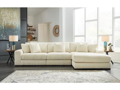 Lindyn 3-Piece Sectional with Chaise in Ivory - 21104S12