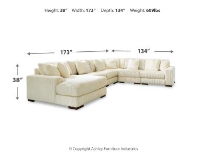 Lindyn 6-Piece Sectional with Chaise in Ivory- 21104S11